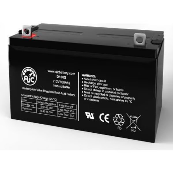 AJC Power Kingdom PK100-12 Sealed Lead Acid Replacement Battery 100Ah, 12V, NB, Battery Clerk, Mfr#: AJC-D100S-V-0-191503